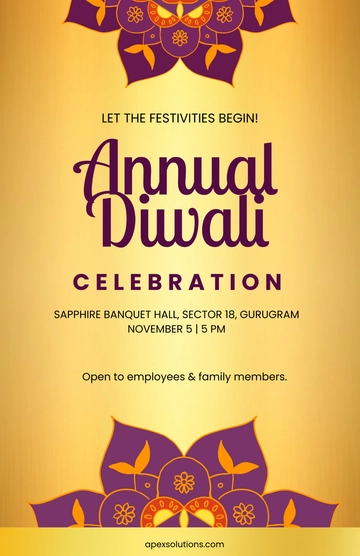 Free Gold & Bronze Diwali Announcement Poster Template to Edit Online