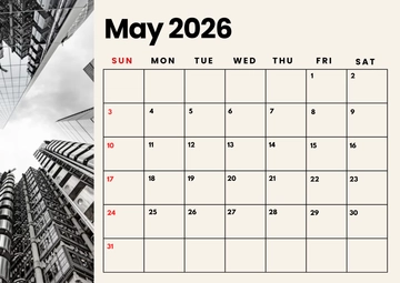 Free Professional May 2026 Gift Calendar Template to Edit Online