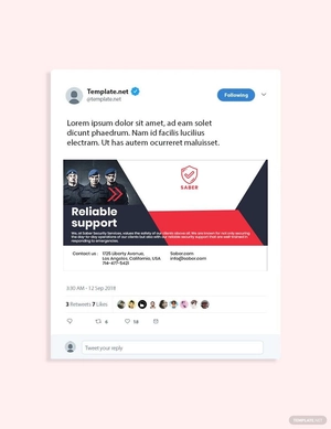 Security Guard Services Twitter Post Template