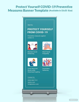 Protect Yourself COVID-19 Preventive Measures Banner Template