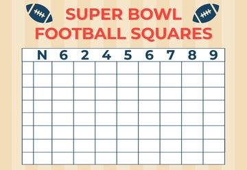 Free Super Bowl Football Square Template to Edit Online