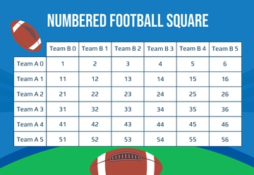 Free Numbered Football Square Template to Edit Online