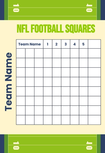 Free NFL Football Square Template to Edit Online