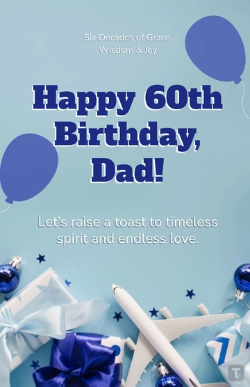 Free Happy 60th Birthday Poster Template to Edit Online