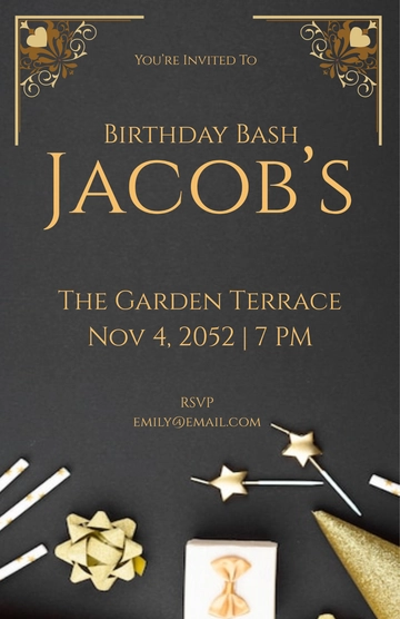 Free Elegant Birthday Poster Template to Edit Online