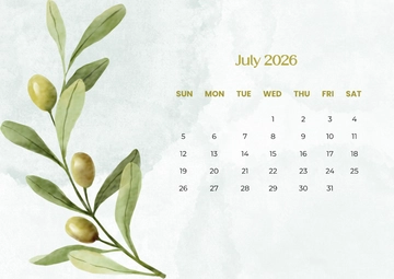 July 2026 Calendar Template for School to Download