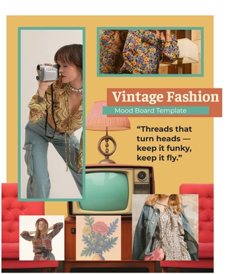 Free Vintage Fashion Mood Board Template to Edit Online Free Vintage Fashion Mood Board Template to Edit Online