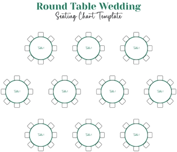 Free Round Table Wedding Seating Chart Template to Edit Online