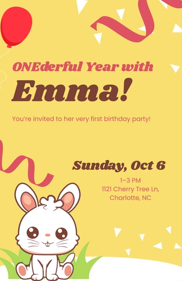 Free 1st Birthday Poster Template to Edit Online