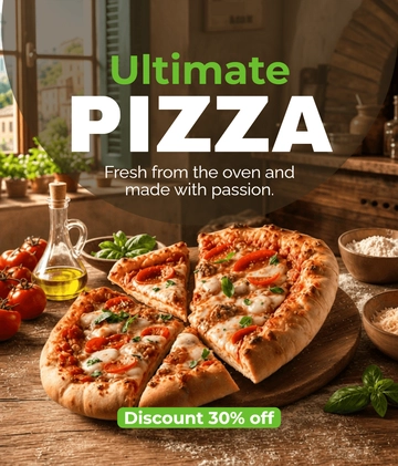 Free Creative Pizza Food Poster Template to Edit Online