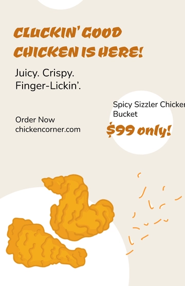 Free Chicken Background Food Poster Template to Edit Online