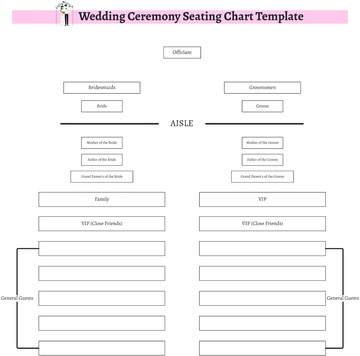 Free Wedding Ceremony Seating Chart Template to Edit Online
