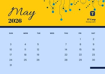 Free May 2026 Calendar with Logo Background Template to Edit Online
