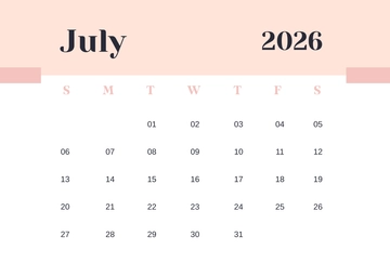 Free Blank July 2026 Calendar Template to Edit Online