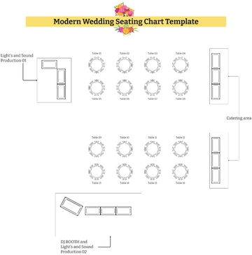 Free Modern Wedding Seating Chart Template to Edit Online