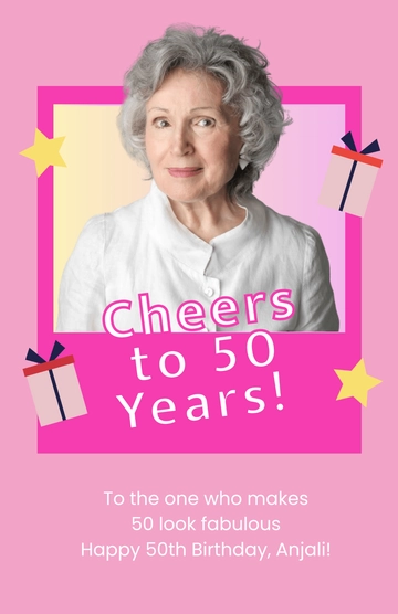 Free 50th Birthday Poster Template to Edit Online