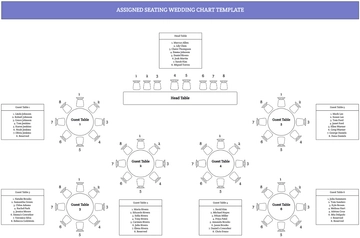 Free Assigned Seating Wedding Chart Template to Edit Online