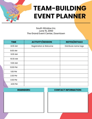 Free Team-building Event Planner Template to Edit Online