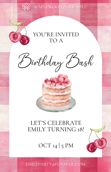 Free Modern Birthday Invite Poster Template to Edit Online