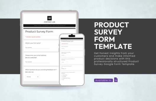 Product Survey Form Template
