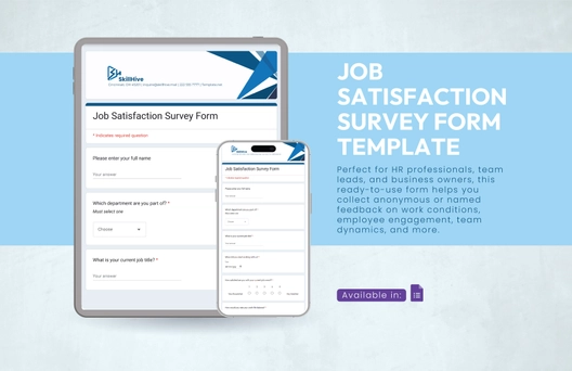 Job Satisfaction Survey Form Template