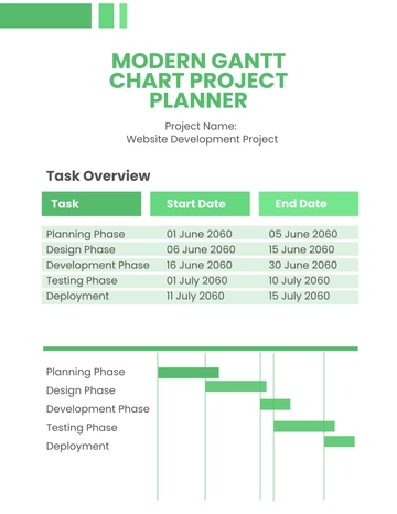 Free Modern Gantt Chart Project Planner Template to Edit Online