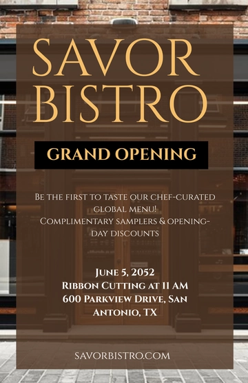 Free Grand Opening Food Poster Template to Edit Online