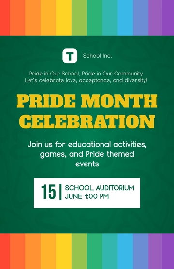 Free School Pride Month Poster Template to Edit Online