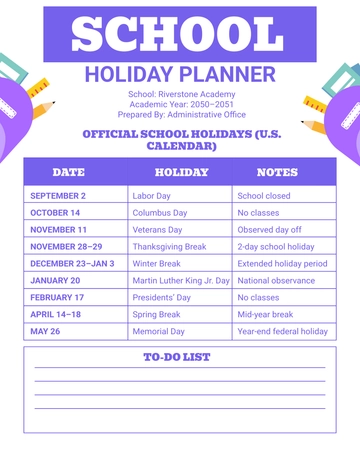 Free Academic School Planner Template to Edit Online