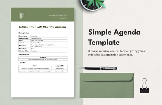 Simple Meeting Agenda Template