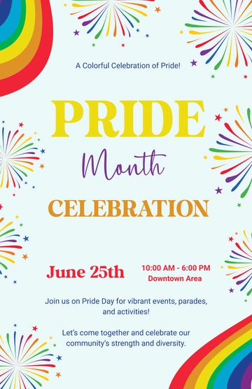 Free Pride Day Month Colorful Poster Template to Edit Online