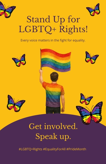 Free LGBTQ+ Rights Awareness Poster Template to Edit Online
