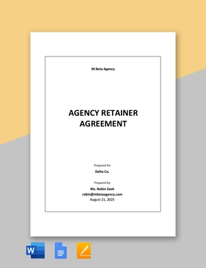 Agency Retainer Agreement Template