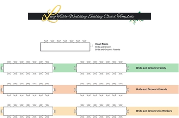 Free Long Table Wedding Seating Chart Template to Edit Online