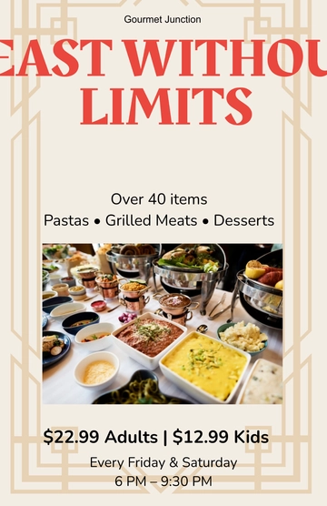 Free Restaurant Buffet Poster Template to Edit Online