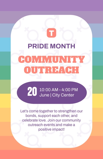 Free Community Outreach Pride Month Poster Template to Edit Online