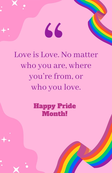 Free Pride Month Quotes Poster Template to Edit Online