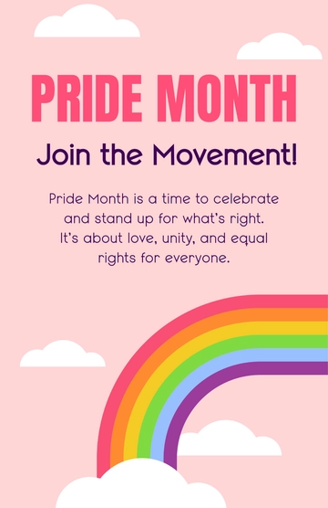 Free Editable Typography Pride Month Poster Template to Edit Online