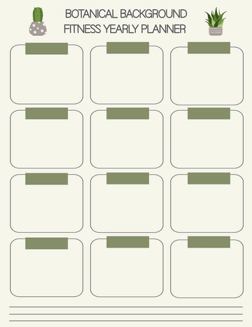 Free Botanical Background Yearly Planner Template to Edit Online