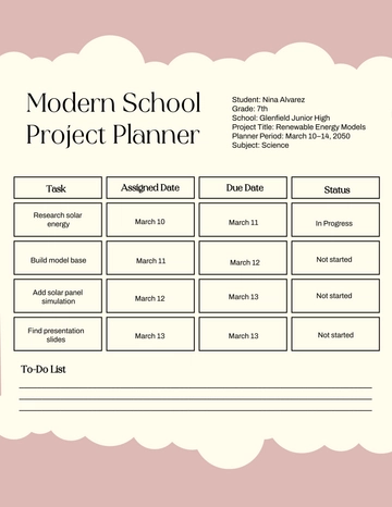 Free Modern School Project Planner Template to Edit Online