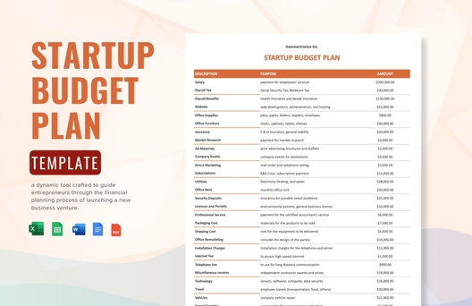 Startup Budget Plan Template