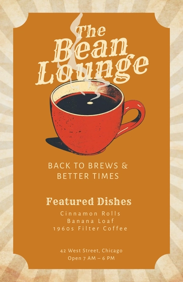 Free Retro Coffee Shop  Food Poster Template to Edit Online