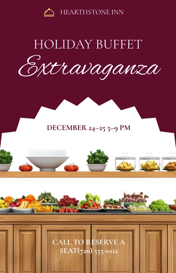 Free Holiday Buffet Poster Template to Edit Online