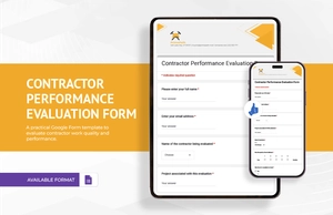 Contractor Performance Evaluation Form Template