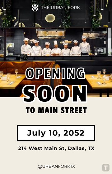 Free Restaurant Opening Soon Poster Template to Edit Online