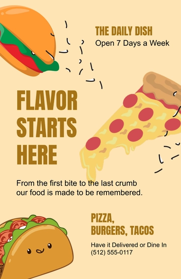 Free Delicious Food Text Poster Template to Edit Online