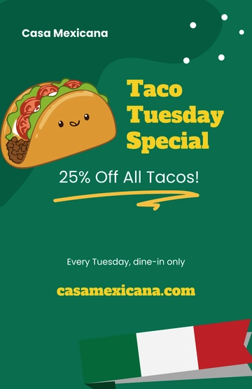 Free Mexican Restaurant Poster Template to Edit Online
