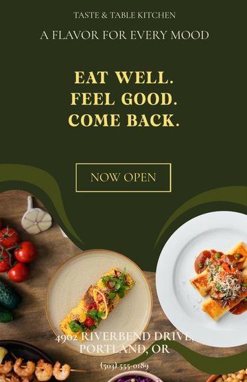 Free Restaurant Advertisement Poster Template to Edit Online