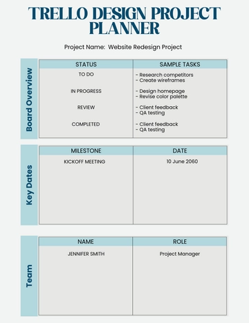 Free Trello Design Project Planner Template to Edit Online