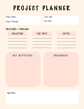 Free Project Planner Template to Edit Online